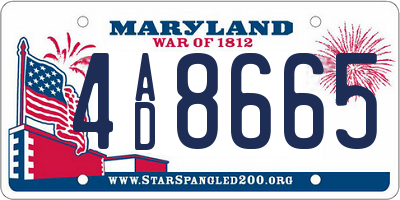 MD license plate 4AD8665