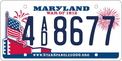 MD license plate 4AD8677