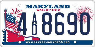 MD license plate 4AD8690