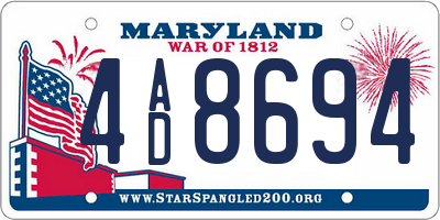 MD license plate 4AD8694