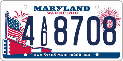 MD license plate 4AD8708