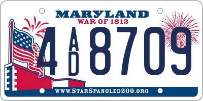 MD license plate 4AD8709