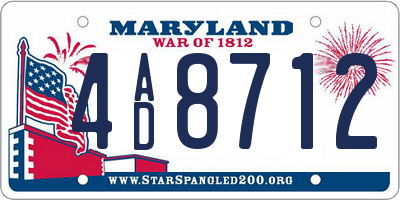 MD license plate 4AD8712
