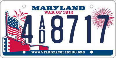 MD license plate 4AD8717
