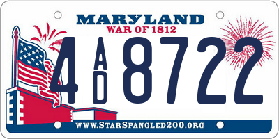 MD license plate 4AD8722