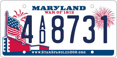 MD license plate 4AD8731