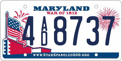 MD license plate 4AD8737