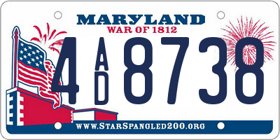 MD license plate 4AD8738