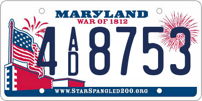 MD license plate 4AD8753