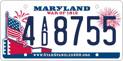 MD license plate 4AD8755