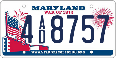 MD license plate 4AD8757