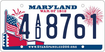 MD license plate 4AD8761