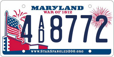 MD license plate 4AD8772