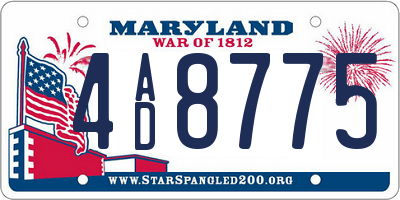 MD license plate 4AD8775