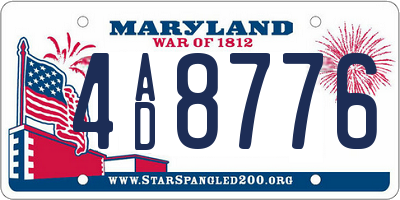 MD license plate 4AD8776