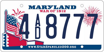 MD license plate 4AD8777