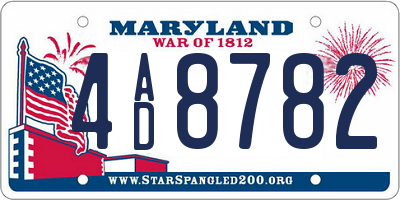 MD license plate 4AD8782