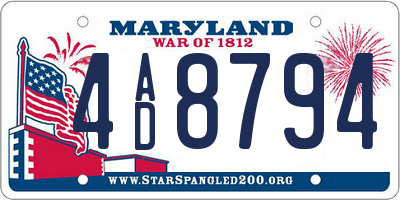 MD license plate 4AD8794