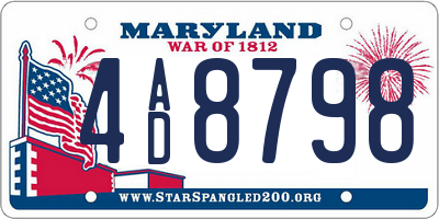 MD license plate 4AD8798