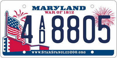 MD license plate 4AD8805