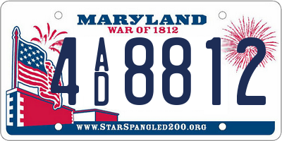 MD license plate 4AD8812