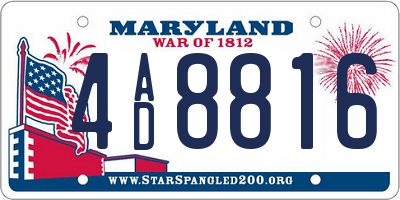 MD license plate 4AD8816