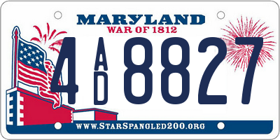 MD license plate 4AD8827