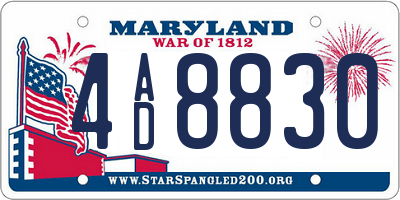 MD license plate 4AD8830