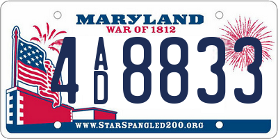 MD license plate 4AD8833