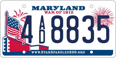 MD license plate 4AD8835