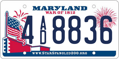MD license plate 4AD8836
