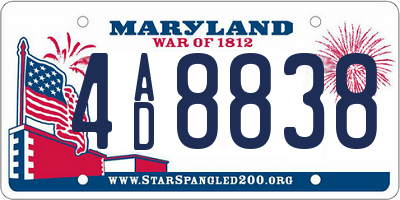 MD license plate 4AD8838