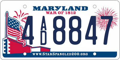 MD license plate 4AD8847