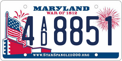 MD license plate 4AD8851