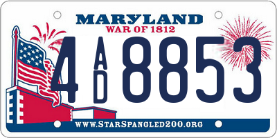 MD license plate 4AD8853