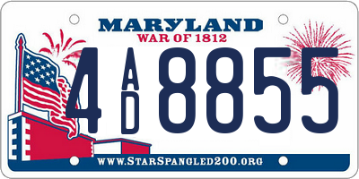 MD license plate 4AD8855