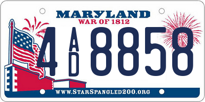 MD license plate 4AD8858