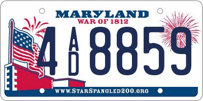 MD license plate 4AD8859