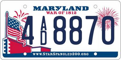 MD license plate 4AD8870