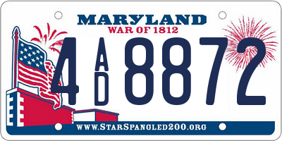 MD license plate 4AD8872
