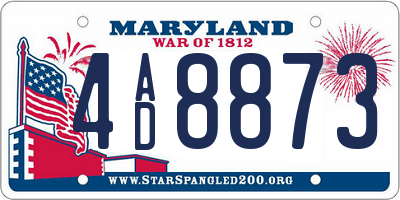 MD license plate 4AD8873