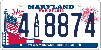 MD license plate 4AD8874