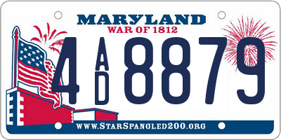 MD license plate 4AD8879