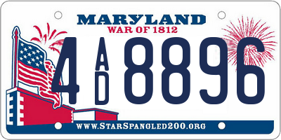 MD license plate 4AD8896