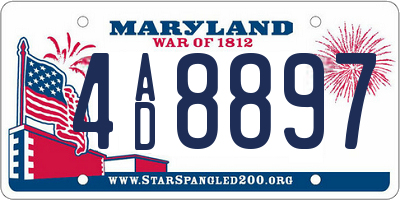 MD license plate 4AD8897