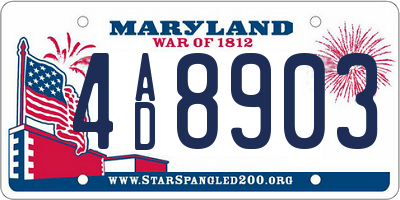 MD license plate 4AD8903