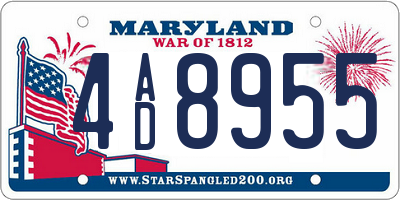 MD license plate 4AD8955