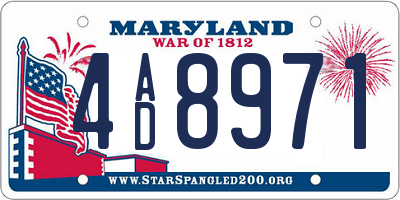 MD license plate 4AD8971