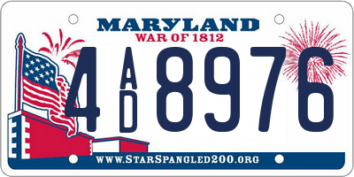 MD license plate 4AD8976