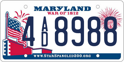 MD license plate 4AD8988